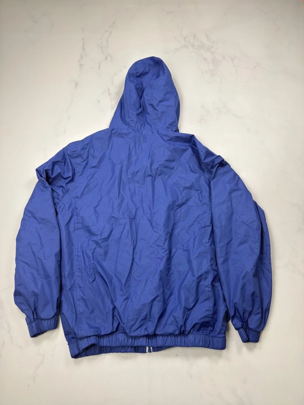Bleu Grandeur Hooded Windbreaker Jacket Blue VTG Y2K Minimalist - Mens L